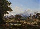 johann-christian-reinhart-1823-toneel-van-die-Romeinse-kampagna-torre-del-quinto-kunsdruk-fynkuns-reproduksie-muurkuns-id-au9qsynq2