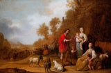 彼得·西蒙斯·波特-1638-雅各布催促莉亞和瑞秋逃離拉班藝術印刷精美藝術複製牆藝術 id-aubhmmsmm
