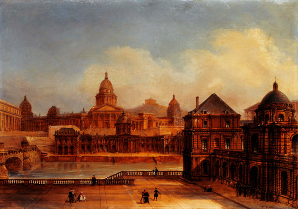 domenico-ferri-1836-composite-view-parisian-monuments-art-print-fine-art-reproduction-wall-art
