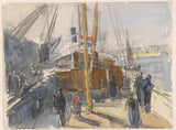 約翰·安東尼·德容格-1874 年客船船尾與荷蘭國旗藝術印刷美術複製品牆壁藝術 id-aucwsccoe