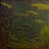 gerrit-willem-dijsselhof-1910-水族館中的梭子魚和鱸魚-藝術印刷-美術複製品-牆藝術-id-audponl8i