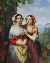 johann-nepomuk-ender-1842-две девојки-во-пејзаж-уметност-печатење-фина уметност-репродукција-ѕид-арт-id-aufwc9jqf