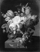 peter-faes-1786-rože-v-kamniti-vazi-umetniški-tisk-likovna-reprodukcija-stenske-art-id-aug1gxg3o