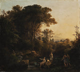 卡羅利·馬科-1834-風景-與若蟲沐浴-藝術印刷-美術複製品-牆藝術-id-augmg1lux