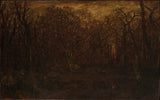 西奧多·盧梭-1846-冬天的森林日落藝術印刷品美術複製品牆藝術 id-auinjnine