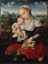 joos-van-cleve-1525-druk-sztuka-dziewica-i-dziecko-reprodukcja-dzieł sztuki-sztuka-ścienna-id-aujgwixbl