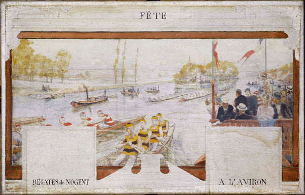 edmond-debon-1889-sketch-for-the-hall-of-the-municipality-of-nogent-sur-marne-day-regatta-rowing-in-nogent-art-print-fine-art-reproduction-wall-art