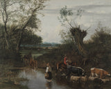jan-siberechts-1670-chłopi-przekraczający-strumień-artystyczny-odbitka-dzieła-artystyczna-reprodukcja-ścienna-art-id-aukj7htdg