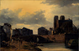 louis-matout-1835-helligdommen-for-vor-dame-og-broen-af-hotellet-dieu-art-print-fine-art-reproduction-wall-art