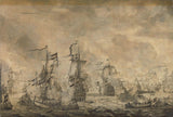 willem-van-de-velde-i-1665-batalha-entre-as-frotas-holandesas-e-suecas-na-impressão-de-arte-sonora-reprodução-de-finas-artes-art-de-parede-id-aumfl7srw