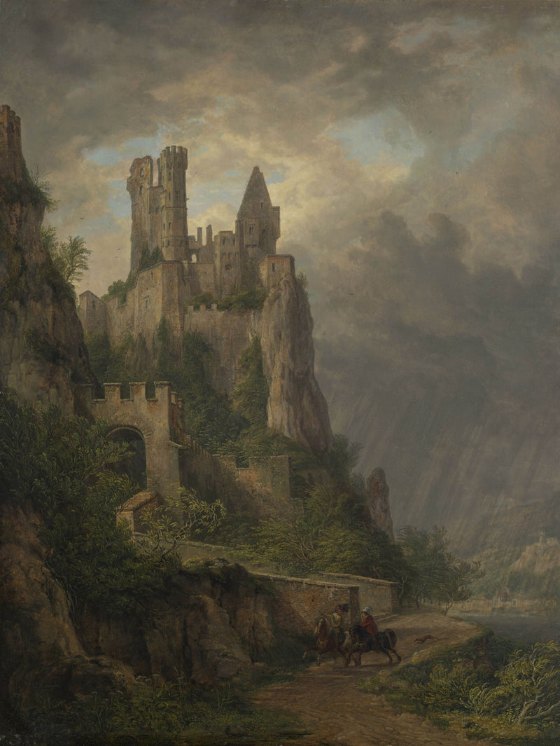 domenico-quaglio-1819-the-vautsburg-the-middle-rhine-art-print-fine-art-reproduction-wall-art-id-aumue452t