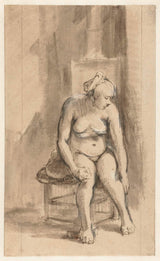 rembrandt-van-rijn-1661-sieviete-sēdoša-pie plīts-mākslas-print-fine-art-reproduction-wall-art-id-aun9ghh96