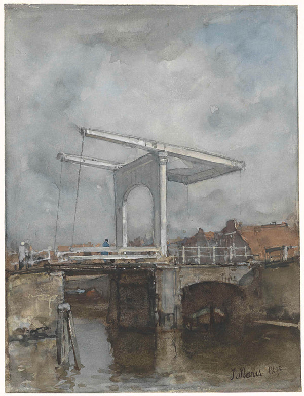 jacob-maris-1875-the-drawbridge-art-print-fine-art-reproduction-wall-art-id-auojuictw