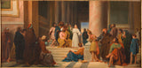 michel-martin-drolling-1837-skitse-til-kirken-notre-dame-de-lorette-jesus-blandt-lægerne-kunst-print-fine-art-reproduction-wall-art