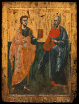 ecole-du-montenegro-1700-the-evangelists-saint-luke-and-saint-john-art-print-fine-art-reprodukcija-zidna-umjetnost