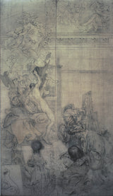 卡爾·拉爾森-1896-納米藝術學院塔拉瓦爾斯繪畫學校下層大廳壁畫的卡通漫畫-繪畫學校藝術印刷美術複製品牆藝術 id-aurssdgdy