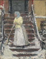 childe-hassam-1890，清扫雪艺术打印精细艺术复制品墙艺术idauuhhbac