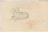 約瑟夫-以色列-1834-狗藝術印刷品的兩項研究美術複製品牆藝術 id-av17u1e7e