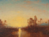 felix-ziem-1885-chartum-zachód słońca-sztuka-druk-dzieła-reprodukcja-sztuka-ścienna