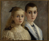 andre-brouillet-1895-portræt-af-jean-og-jeanne-børnene-af-professor-joffroy-kunst-print-fin-kunst-reproduktion-væg-kunst