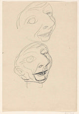 leo-gestel-1891-karikatur-af-leo-gestel-på-sin-sygeseng-to-studier-kunsttryk-fin-kunst-reproduktion-vægkunst-id-av3katrww