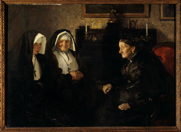 lucien-j-simon-1902-visiting-queteuses-sisters-art-print-fine-art-reproduction-wall-art