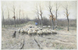 安东·淡紫色1848年羊群羊在荒地上附近拉伦艺术印刷精美的艺术复制品墙艺术idav6dcrfj9