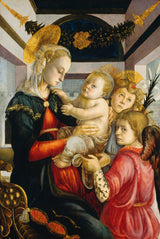 サンドロ・ボッティチェリ-1470-マドンナと子供-天使たち-アート-プリント-ファインアート-複製-ウォールアート-id-av6qr20hs