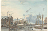 nicolaas-baur-1777-winter-zicht-in-harlingen-kunstprint-fine-art-reproductie-muurkunst-id-av7gkqsdb