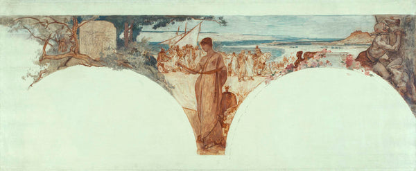 fernand-cormon-1889-sketch-for-the-hotels-letters-salon-city-of-paris-history-of-writing-ancient-times-art-print-fine-art-reproduction-wall-art