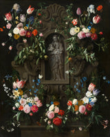 daniel-seghers-1645-venec-iz-rož-obkroža-kip-device-marije-umetniški-tisk-lepe-umetniške reprodukcije-stenska-umetnost-id-av9bkq3v4