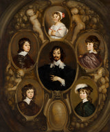 adriaen-hanneman-1640-portræt-af-constantijn-huygens-1596-1687-og-hans-fem-børn-kunsttryk-fin-kunst-reproduktion-vægkunst-id-av9kfgmba