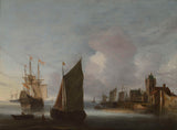 Hendrick-van-anthonissen-1640-lodné-on-the-východ-Schelde-u-the-zuidhavenpoort-art-print-fine-art-reprodukčnej-wall-art-id-av9ppnitt