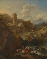nicolaes-pietersz-berchem-1656-italiensk-landskapskonst-tryck-fin-konst-reproduktion-väggkonst-id-avaqf95a9