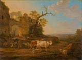 jacob-van-strij-1800-paysage-avec-des-vaches-près d'une-ruine-art-print-fine-art-reproduction-wall-art-id-avawh9tc6