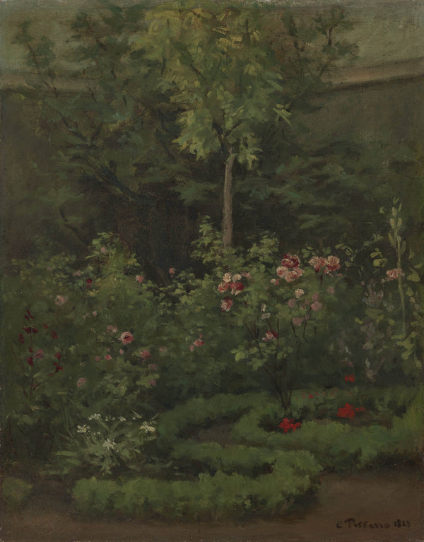 camille-pissarro-1862-a-rose-garden-art-print-fine-art-reproduction-wall-art-id-avcvkhexn