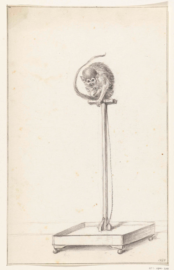 jean-bernard-1820-monkey-sitting-on-a-pole-in-a-container-art-print-fine-art-reproduction-wall-art-id-avf1cvxnc