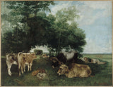 古斯塔夫·庫爾貝 - 1867 年 - 在乾草季節打盹 - 藝術印刷品 - 美術 - 複製品 - 牆壁藝術