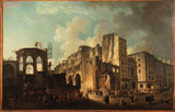 Pierre-Antoine-Demachy 1787-圣丹尼斯-圣但尼教堂的拆除-艺术印刷-精美的艺术-复制墙壁-艺术