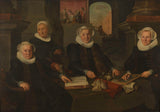 werner-van-den-valckert-1624-tre-regentinder-og-huset-mor-i-amsterdam-kunsttryk-fin-kunst-reproduktion-vægkunst-id-avfsw0vhz