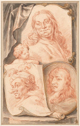 jacob-houbraken-1708-קומפוזיציה-של-דיוקנאות-של-אמנים-שונים-אמנות-הדפס-אמנות-רפרודוקציה-wall-art-id-avgqix9os