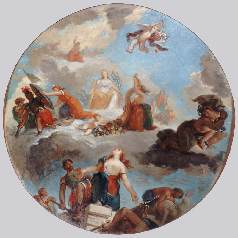 raimundo-de-madrazo-y-garetta-1871-peace-comes-to-console-men-and-brings-abundance-copy-reduced-from-the-central-portion-of-the-ceiling-of-the-salon-de-la-paix-at-the-hotel-de-ville-painted-by-delacroix-art-print-fine-art-reproduction-wall-art