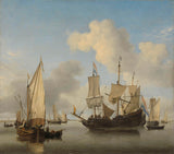 Willem-van-de-Velde-ii-1660-skip-til-anker-on-the-kysten-art-print-fine-art-gjengivelse-vegg-art-id-avj0wl1b6