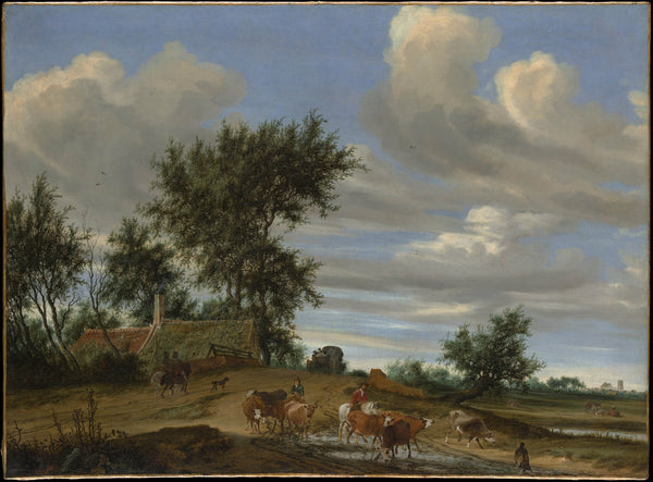 salomon-van-ruysdael-1648-a-country-road-art-print-fine-art-reproduction-wall-art-id-avje8ig8j