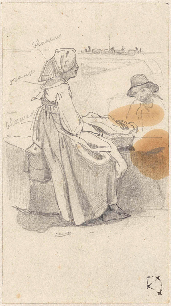 johan-daniel-koelman-1841-woman-in-profile-resting-on-a-wall-in-which-a-m-art-print-fine-art-reproduction-wall-art-id-avk9i84zd
