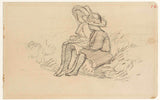 jozef-israels-1834-երկու աղջիկ-նստած-դրսում-արվեստ-տպագիր-նուրբ-արվեստ-վերարտադրում-պատ-արտ-իդ-ավկյեքսռկա