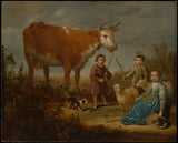Аелберт-Цуип-1635-Деца и крава-уметност-принт-ликовна-репродукција-зид-уметност-ид-авмибв1мр