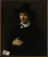 威廉·德罗斯特1653年的肖像，一个人的自画像艺术打印精细艺术复制墙艺术id avowffayc