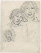 jozef-izraels-1834-trzy-dziewczęce-głowy-druk-sztuka-reprodukcja-dzieł sztuki-sztuka-ścienna-id-avprs469r