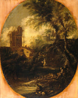 okänt-1690-landskap-med-eremit-pilgrim-och-bondekvinna-konsttryck-finkonst-reproduktion-väggkonst-id-avrdk7yhq